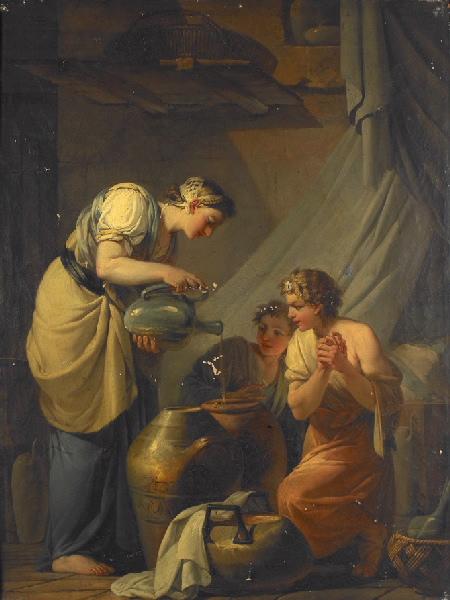 Le miracle du prophète Elie en faveur d'une pauvre veuve dont l'huile se multiplie (titre actuel) ; la multiplication des huiles (titre ancien) ; le miracle de Sarepta (titre ancien)