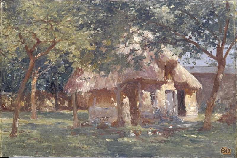 Chaumière dans un parc