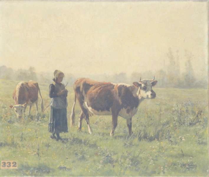 A la pâture ; effet du matin