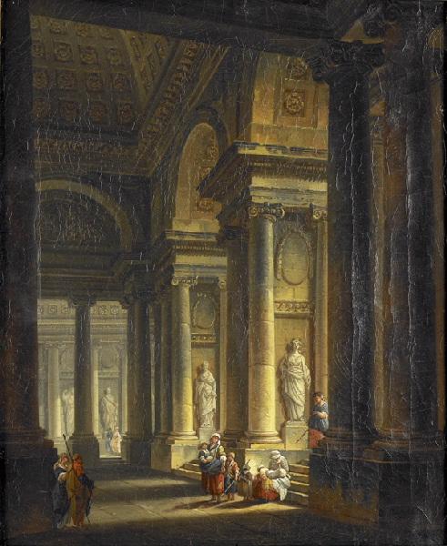 Intérieur d'un temple ; Intérieur d'église (autre titre) ; intérieur d'une galerie d'ordre dorique (titre ancien)