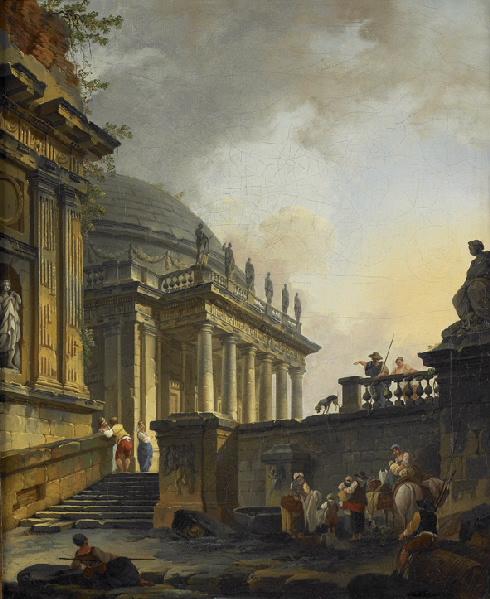 Caprice architectural avec temple à rotonde