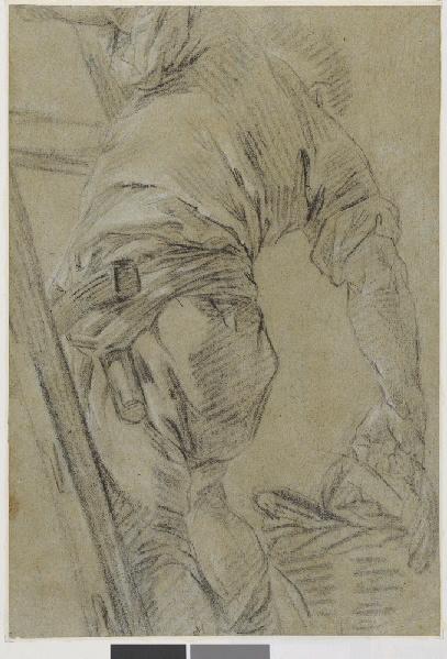 Etude d'homme sur une échelle ; Etude d'un homme grimpé sur une échelle, tenant un panier (autre titre)