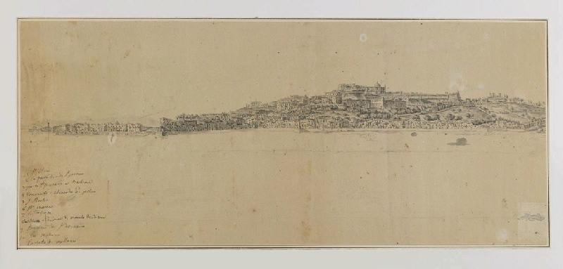 Vue panoramique de Naples (Recto) ; Etudes légères (Verso)