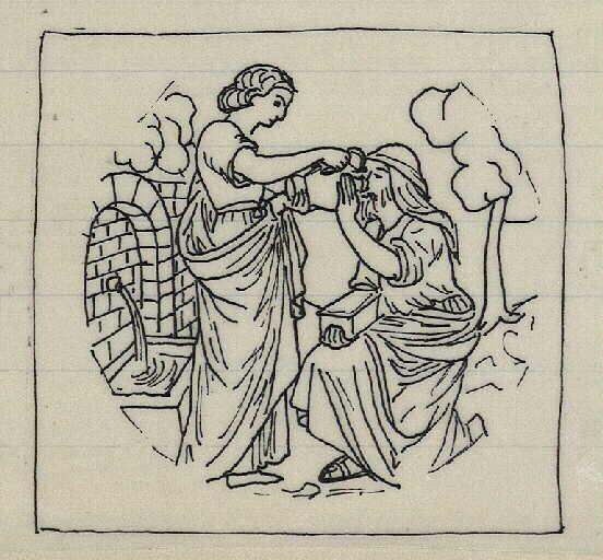 Rebecca donne à boire à Eliézer