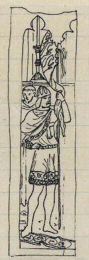 Chevaliers tenant un bouclier et hommes en arme casqués (croisés ?)