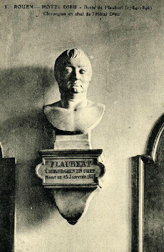 Rouen, Hôtel Dieu, buste de Flaubert