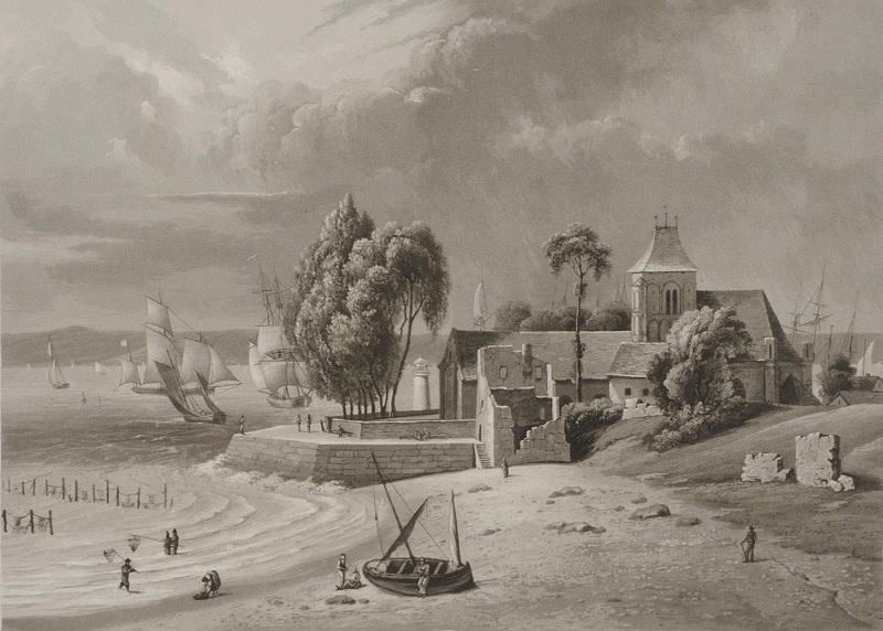 Quillebeuf, vue de l'église N.-D. de Bon-Port