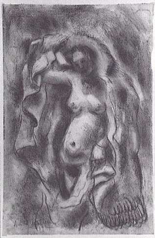 Nu à la draperie à franges