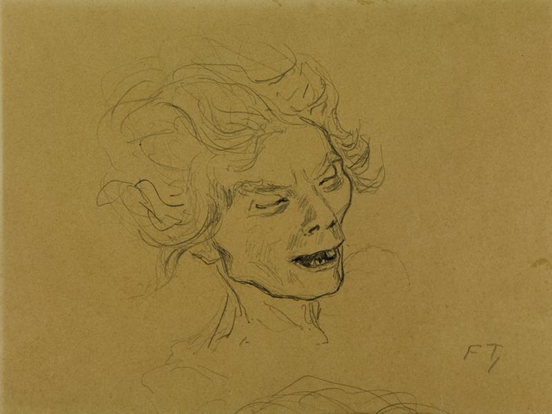 Tête de femme ; Etude pour 'Les bouches inutiles' (de la série)