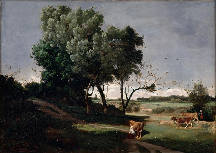 Paysage : vallée des Hautes-Perches, environs de Pornic (Loire-Inférieure)