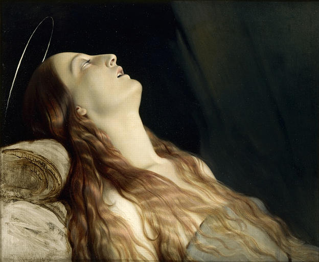 Louise Vernet, femme de l'artiste, sur son lit de mort