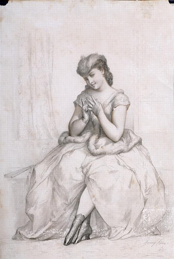 Jeune femme enlevant ses gants