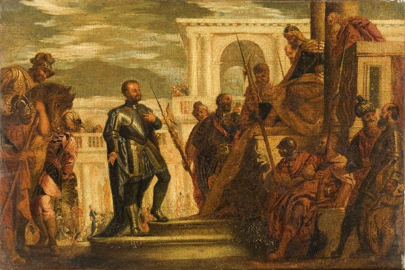 Saint Sébastien devant Dioclétien