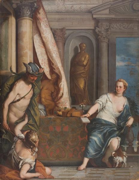 Mercure frappant Aglaure de son caducée