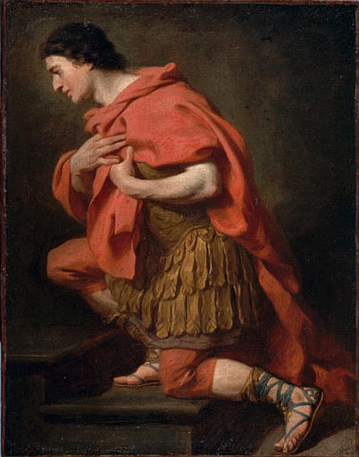 Théodose s'agenouillant