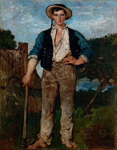 Le paysan à la houe, portrait de Jehan-Loïs Tanguy
