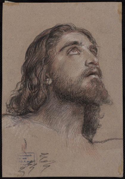 Etude pour la tête de Saint-Gervais ; Tête d'homme barbu