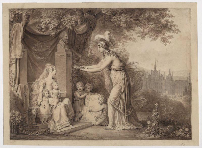 La France fait hommage du Domaine de Chambord à son Altesse Royale Monseigneur le Duc de Bordeaux ; La Duchesse de Berry et ses enfants