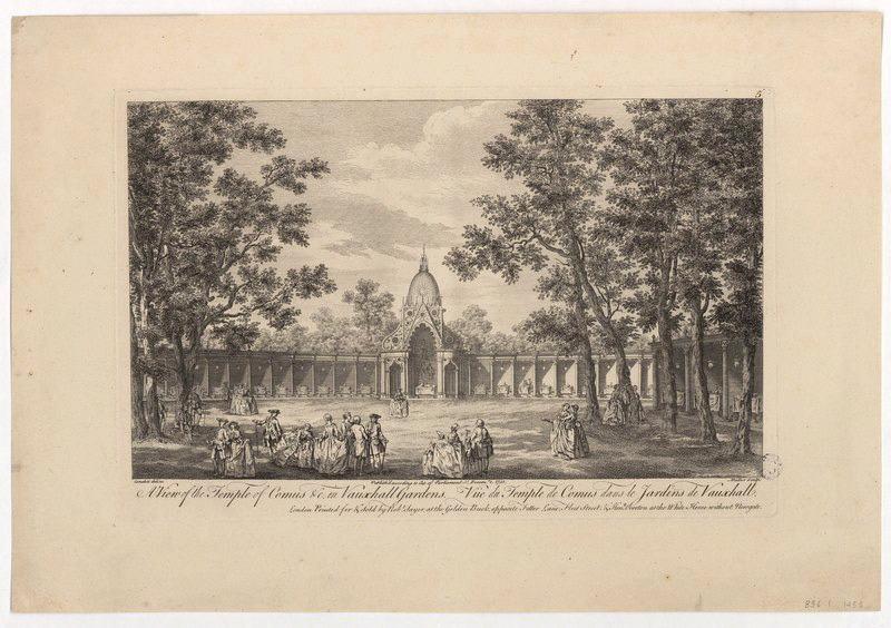 Vue du temple de Comus dans le jardin de Vauxhall