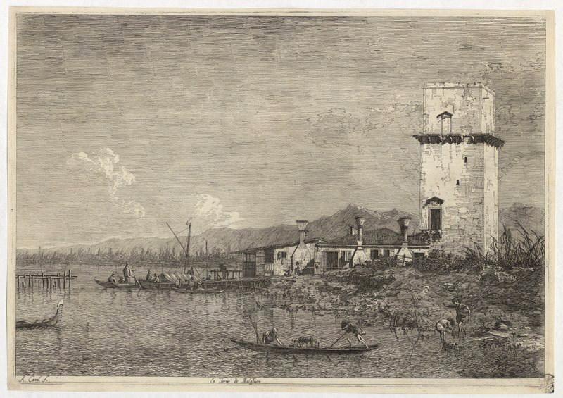 Vedute altre prese da i Luoghi altre ideata da Antonio Canal e da esso intagliate poste in prospetiva... ; La Torre di Maghera