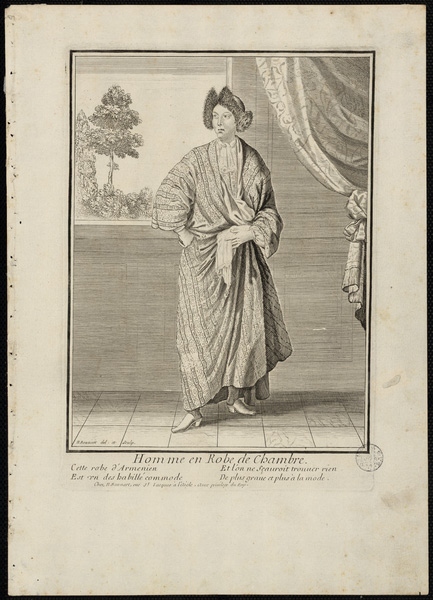 Homme en robe de chambre