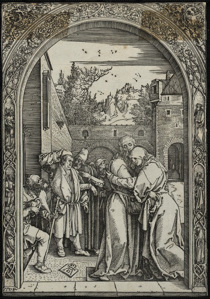 Vie de la Vierge : Joachim et Anne devant la porte d'or