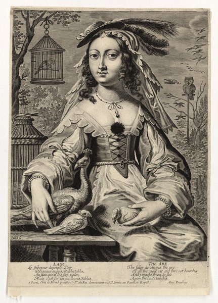 Les éléments : l'air "Le giboyeur dépeuple l'air d'oiseaux exquis et délectables au lieu que le les fay voler mais c'est sur les meilleures tables"