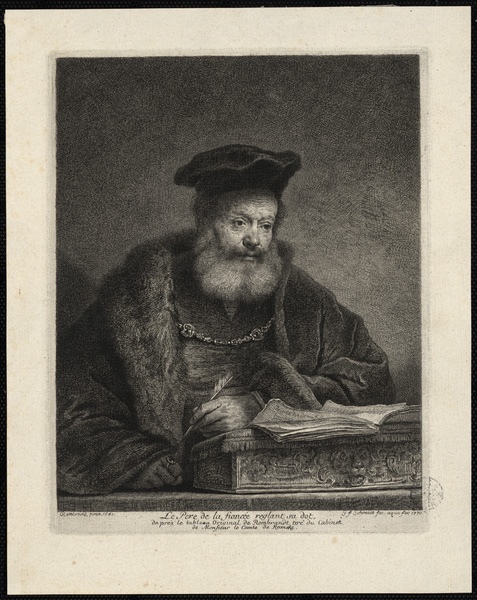 Le père de la fiancée réglant la dot