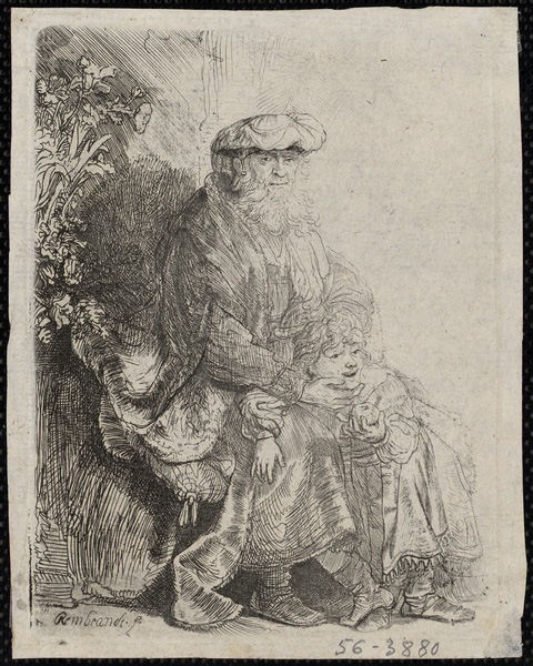 Abraham caressant Isaac