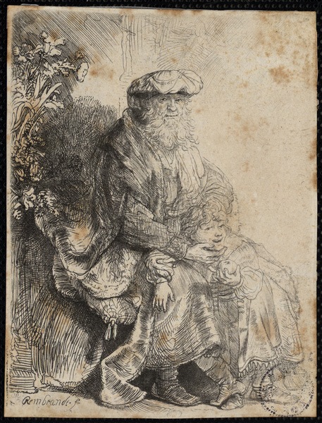Abraham caressant Isaac
