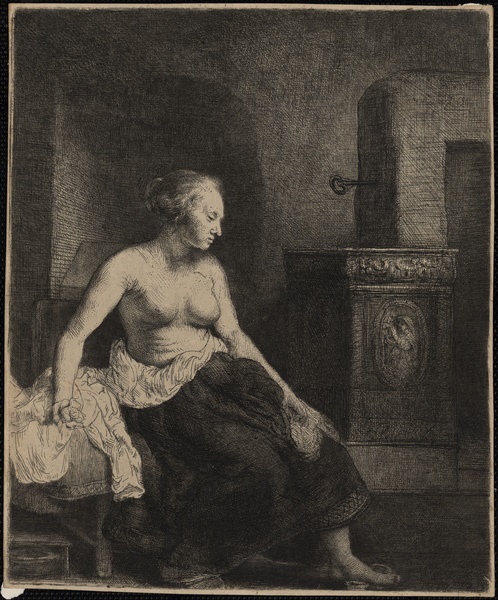 La femme devant le poële