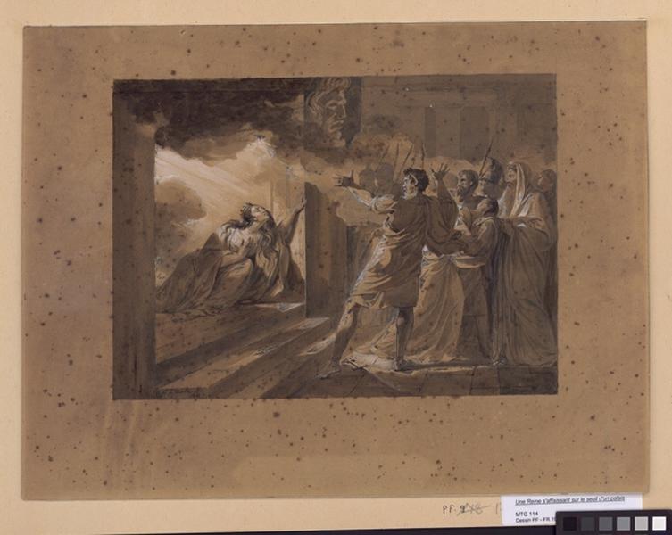 Une Reine s'affaissant sur le seuil d'un palais embrasé 1822