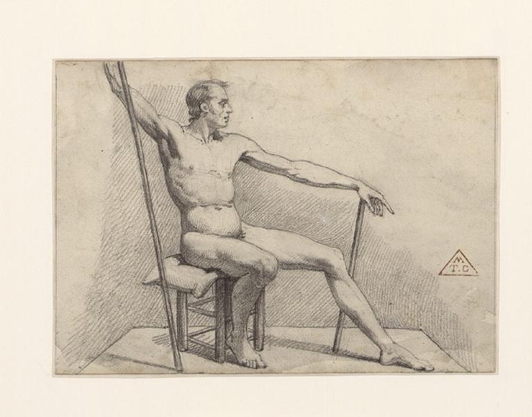 Académie ; Etude d'homme (modèle d'atelier)