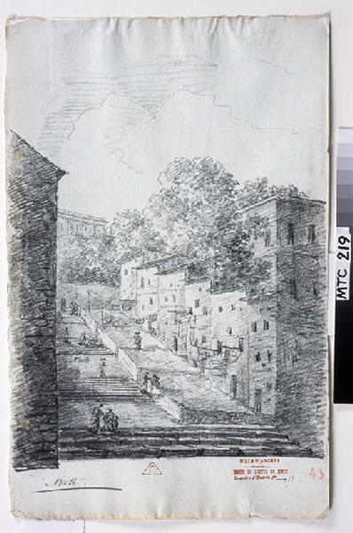 Vue d'une montée d'escalier à Bath ; Bath