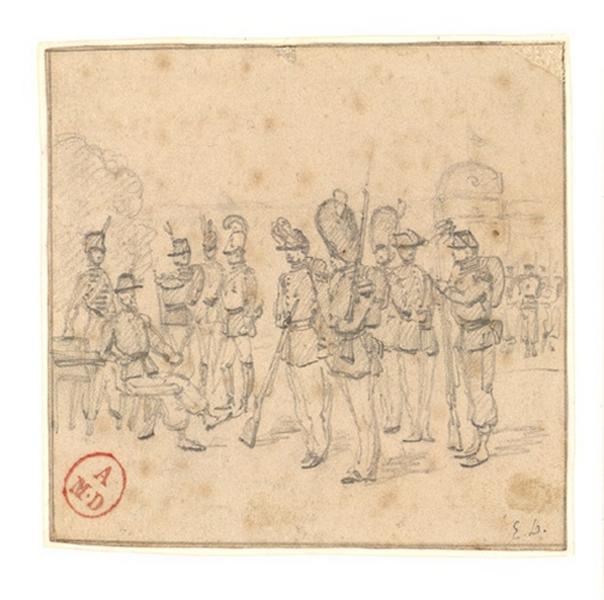 Croquis fait au retour d'une revue