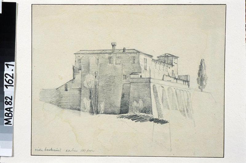 Villa mandosi agli Orti Sallustiani vista da Villa Barberini ; Vue de la villa Barberini (autre titre)
