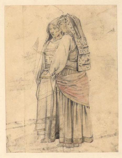 Etude de costume de deux femmes italiennes