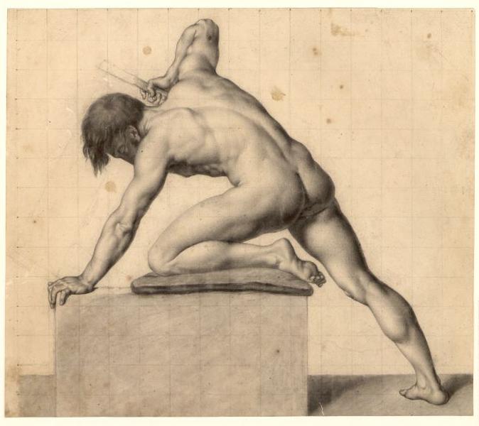 Etude d'un modèle masculin en atelier