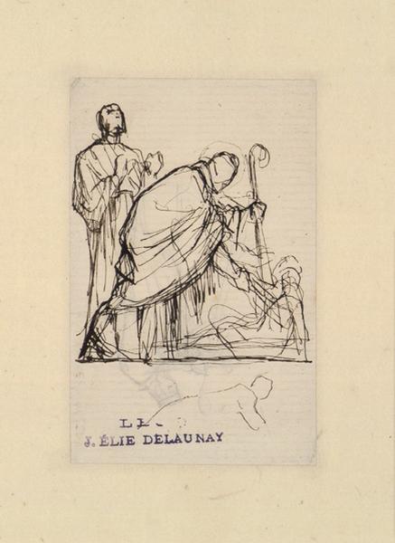 Esquisse pour Saint Latuinus ; Autre étude pour le même sujet (verso)