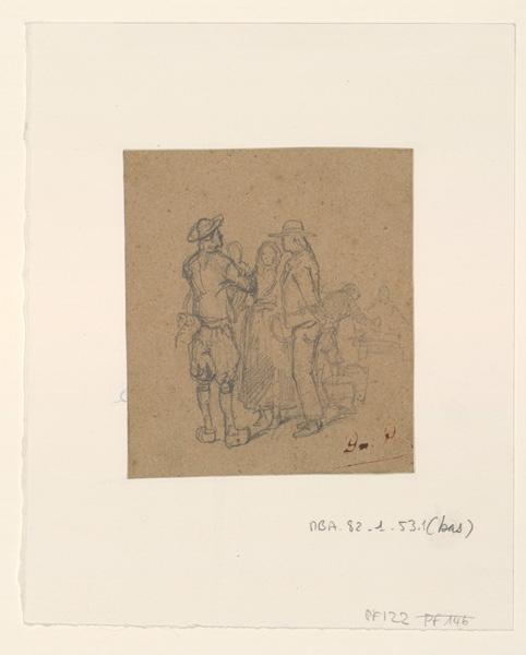 Breton et bretonne bavardant