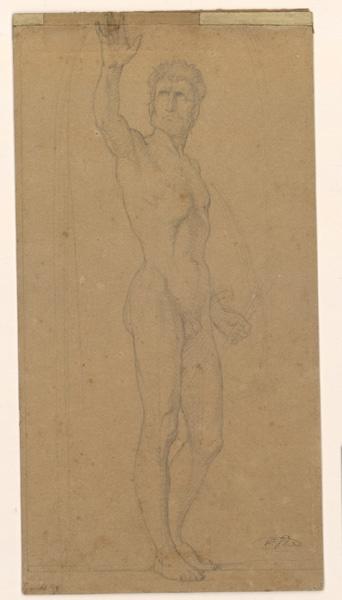 Etude pour Joshué arrêtant le soleil ; Figure d'homme debout (titre cat. vente Bodinier 1873)