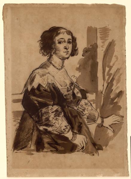 Jeune femme en costume Louis XIII ; Femme en habit d'après Rubens