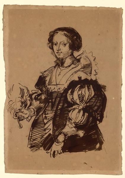 Jeune femme en costume Louis XIII ; Femme en habit d'après Rubens