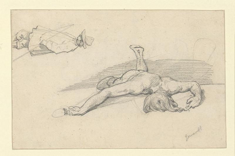 Etude d'un naufragé et d'un charretier postillon ; Etude d'un cadavre pour le Radeau de la Méduse