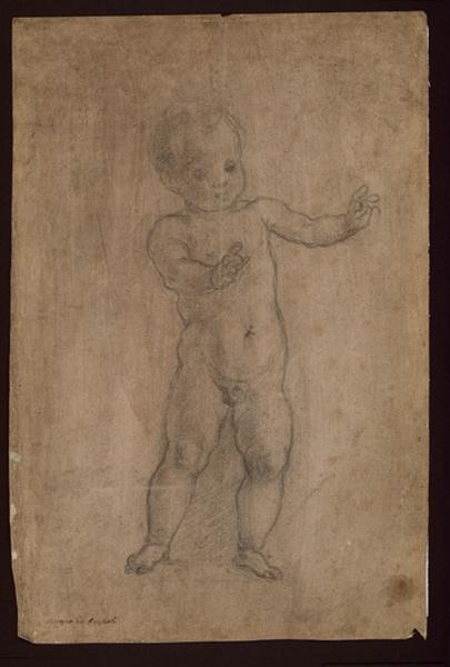 Académie d'enfant ; verso : personnage drapé
