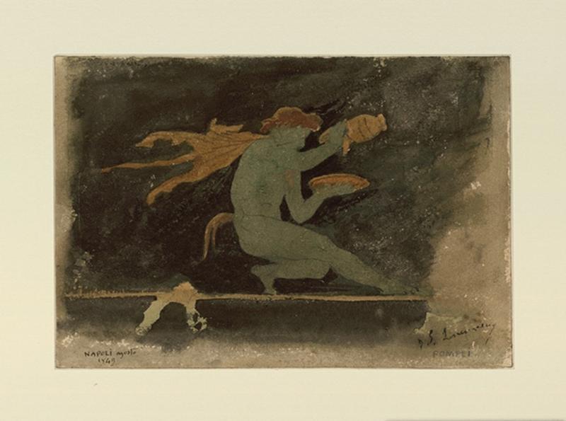 Pompéi, étude d'après une fresque : silène funambule