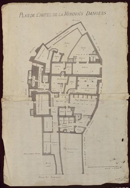 Plan de l'hôtel de la Monnois (sic) d'Angers
