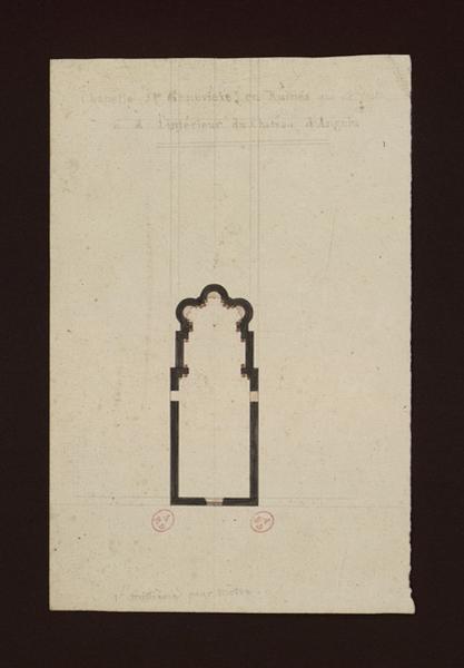 Chapelle Sainte-Geneviève en ruines qui se voit à l'intérieur du château d'Angers (l'intérieur du château d'Angers)