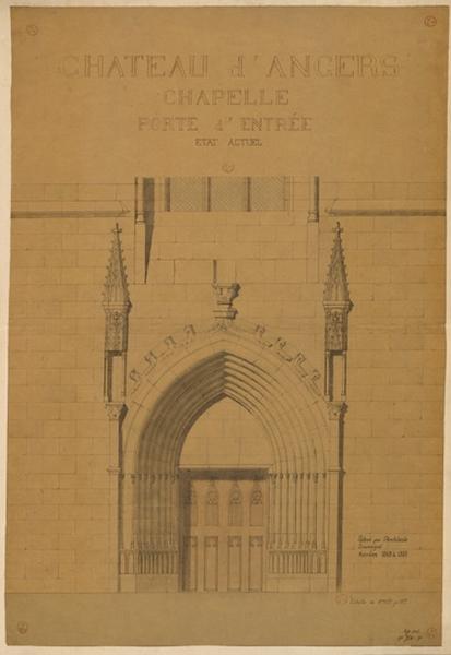 Château d'Angers, chapelle, porte d'entrée, état actuel (actuel)