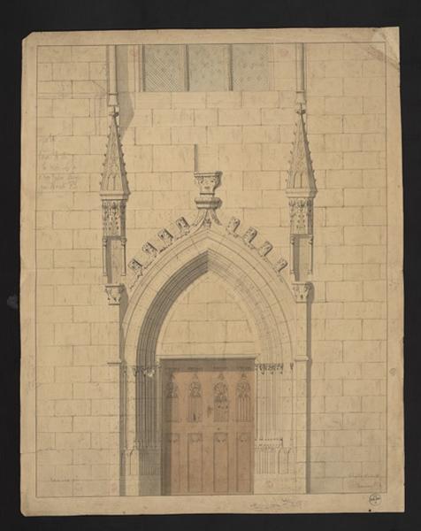Château d'Angers, chapelle, porte d'entrée, état actuel